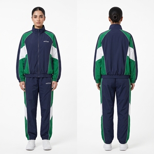 Wholesale Custom Logo Tracksuit <b>Men</b> Women 2 Piece Set Color Block Hooded <b>Track</b> <b>Jacket</b> Jogger Pants Sportswear Running Suits - Product Image 5