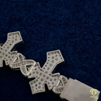 Pulsera de Cadena Cruzada Premium con Incrustaciones Brillantes de Diamantes y Estilo de Joyería de Alta Gama