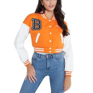 Fabrication 100% haute qualité contraste couleur cuir manches respirant Varsity veste sur mesure femmes Varsity veste 2026 - Product Image 1