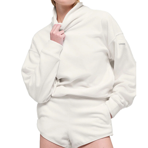 Conjunto de Sudadera y Pantalones Cortos de Polar Premium para Mujer, Conjunto de 2 Piezas, Polar de Poliéster Acogedor para Invierno, Personalizado OEM, Marca Privada - Product Image 5