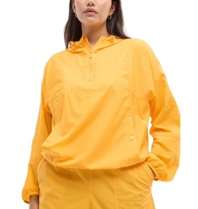 Chaqueta Corta con Capucha para Mujer, Cortavientos, Manga Larga, Color Sólido, Impermeable, Poliéster, Conjunto de Verano - Product Image 3