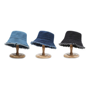 Sombreros de Pescador Personalizados, Elegantes, de Mezclilla Sólida con Bordado, para Hombres y Mujeres, Modernos, Casuales para Exteriores, Transpirables, con Protección Solar, Unisex, 100% - Product Image 1