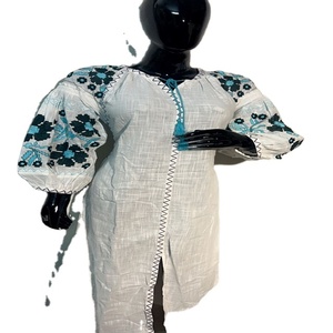 Vêtements de fête pour femmes Robe longue élégante en dentelle brodée musulmane Mode africaine Robes de soirée à manches volantées en maille - Product Image 1