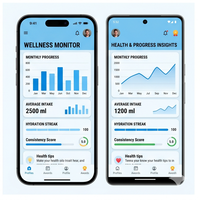RoyalCraft Water Intake Tracker, Recordatorio de Hidratación, Monitor de Bienestar, Versión Empresarial, Compatible con IOS/Android/Linux/Mac