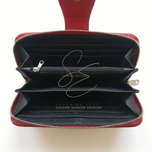 Western Tooled Leather Clutch Wallet <b>Red</b> Cowhide Hair On Hide Wristlet Floral Engraved Cowgirl <b>Purse</b> Women - Product Image 5