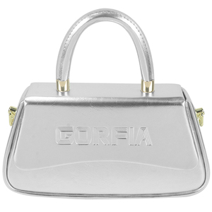 Designer New Style Fashionable Versatile Women's Flap <b>Small</b> Square Silver Metal Handbag With PU Print And Customizable Logo - Product Image 1
