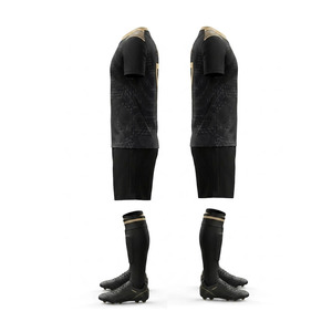 Conjunto de Uniforme de Fútbol Sublimado Personalizado, Estampado Negro, Manga Corta, Corte Atlético para Hombre, Todas las Temporadas, Absorbe la Humedad, Equipación de Equipo - Product Image 2