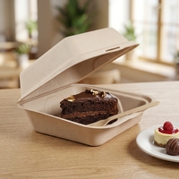 Boîte d'emballage alimentaire jetable écologique pour boulangerie avec couvercle à charnière