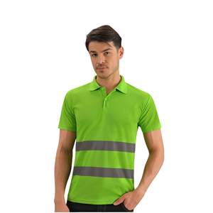 Polo de sécurité à manches courtes en tissu à séchage rapide pour la construction, vêtement de travail haute visibilité, uniforme de protection - Product Image 2