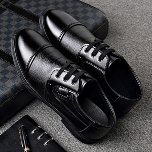 Business Formal Men's Leather Shoes Large Size Crocodile Pattern Slip-On Casual Men's Footwear Lace Up Round Toe Spliced Design - Product Image 3