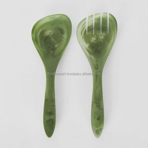 Juego de 2 tenedores de ensalada de resina negra, cuchara para servir comida, Spork para ocasiones de boda, vajilla elegante, utensilios de cocina - Product Image 4