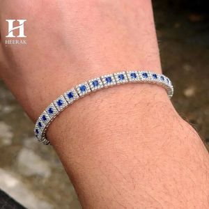 กำไลเทนนิสประดับไพลินสีน้ำเงินและเพชร ดีไซน์ทรงสี่เหลี่ยมแบบ Halo ทอง 14K/18K ผลิตโดยผู้ผลิตเครื่องประดับชั้นดี - Product Image 1