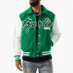 Blouson universitaire personnalisé pour homme à col montant, coupe ample et décontractée en polyester, service OEM, style baseball pour homme - Product Image 2