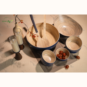 Ensemble de saladiers traditionnels vietnamiens en bambou, vaisselle jetable écologique Thanhs Nam Arts, capacité >10L, pour fêtes - Product Image 2