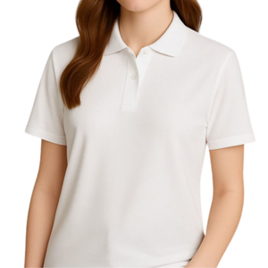 Camisa Casual de Mujer, Cuello Camisero, Manga Corta, Tejido Transpirable 100% Poliéster, Secado Rápido, Ecológica, Bordada, Corte Regular - Product Image 3