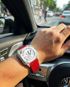 Correa de Reloj con Patrón de Cocodrilo Rojo, Reloj Mecánico con Esfera Cuadrada, Bisel de Cristal, Reloj de Pulsera de Lujo - Product Image 1
