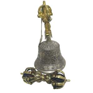 Instrument de musique rituelle bouddhiste en bronze avec motif gravé - Cadeau et artisanat Asthamangal - Product Image 1