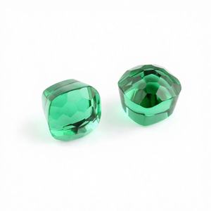 AAA hermosa 10x10x7mm verde fluorita cuarzo Natural cojín forma facetado fútbol corte calibrado joyería suelta piedras preciosas - Product Image 1