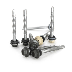 Vis autoperceuse à tête hexagonale PDC Modèle 12 en acier au carbone Classe 4.8 6.8, filetage grossier, plaqué zinc/galvanisé, avec rondelle EPDM collée en pouces - Product Image 3