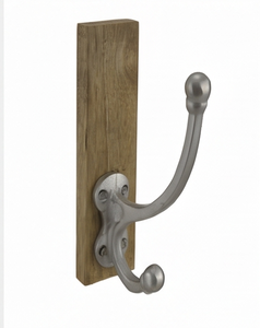Premium Rustic Wood Wall Mount Double <b>Coat</b> <b>Hook</b> With Metal <b>Hooks</b> For Clothing Storage Stylish Home <b>Decor</b> - Product Image 4
