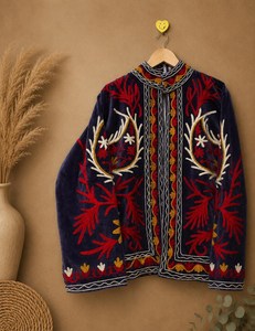 Trajes de Mujer para Ocasiones Especiales, Motivos Florales y Botánicos Intrincados, Chaqueta con Bordado Meticuloso, Ropa de Festival, Abrigo de Invierno para Mujer - Product Image 5
