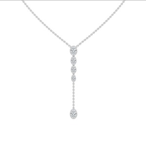Collar Moderno con Colgante en Forma de Y, con Diamante Ovalado Cultivado en Laboratorio de 2.32 CTW, Engastado en Oro Rosa de 9K - Product Image 4