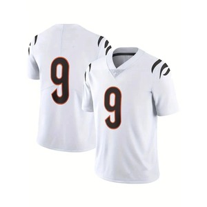 Maillot de football blanc pour homme, numéro 9, imprimé par sublimation, col rond, manches courtes, polyester, vêtement respirant - Product Image 3