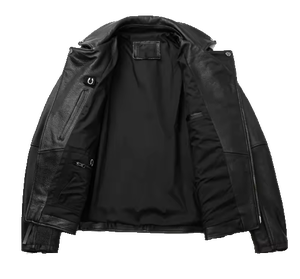 Chaqueta de Motociclista Unisex de Cuero Vacuno Genuino, Chaqueta de Cuero Natural para Motociclista, Chaqueta de Moto Vintage Retro de Secado Rápido para Todas las Estaciones - Product Image 3