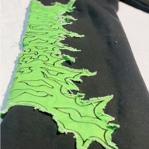 Pantalon en velours côtelé personnalisé avec logo, style streetwear, délavé à l'acide, en coton, coupe vintage décontractée, effet empilé, par le fabricant - Product Image 4