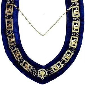 Knights Templar - Masonic Chain Collar - Gold/Silver on Blue MaterialBlue Velvet Metal type Gold/silver - Product Image 1