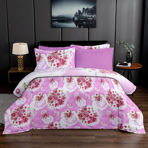 Ensemble de 6 pièces draps en microfibre ensemble de draps de lit de luxe pour chambre à coucher tissu en coton ensemble de drap de lit king size à bas prix ensemble de drap de lit de luxe à bas quantité minimale de commande - Product Image 4