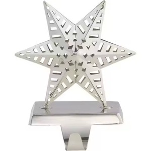 Stocking Holder Festival Decor Silver Finished Modern Design Metal Christmas <b>Tree</b> <b>for</b> Indoor and Outdoor <b>Star</b> Shape - Product Image 1