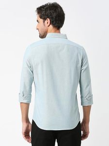 Chemise décontractée pour homme, coupe slim, 100% coton, col boutonné et manches longues - Product Image 4