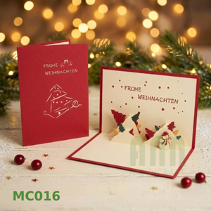 ANN HANDICRAFT MC016 Vietnam Christmas Hills Custom Offset Printed 3D Pop-up Die-Cut Greeting Cards <b>Matte</b> <b>Varnishing</b> Paper - Product Image 4