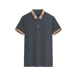 Polo pour homme élégant et décontracté à motif uni, manches courtes, anti-plis, en jersey de coton uni, idéal pour le golf - Product Image 3