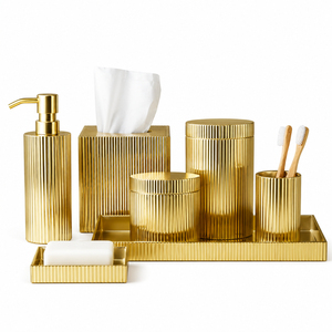 Wholesale Luxury Stainless Steel <b>Bathroom</b> <b>Accessories</b> <b>Set</b> Eco-Friendly Modern Metal Hotel <b>Bathroom</b> Vanity Organizer <b>Set</b> On Sale - Product Image 5