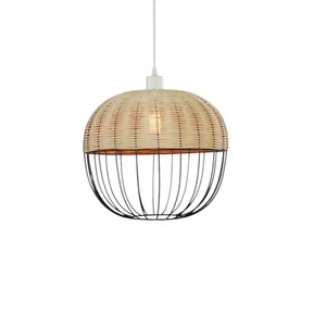 Unique Dome <b>Wire</b> Frame Rattan <b>Lampshade</b> Hand-Woven Pendant Light Fixture Decorative Ceiling Hanging Chandelier Cafe Bar - Product Image 3