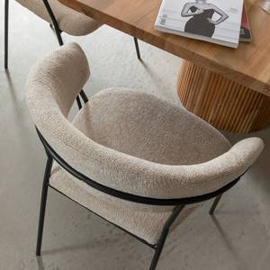 Chaise ronde Vandana Lyra Vista en tissu écru (lot de 2) - Product Image 3