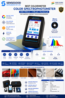 Instrumen Sensegood Food Colorimeter Spektrofotometer Warna 400-700nm CIELab/HunterLab Pengukuran Kontak Permukaan 28mm
