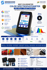 เครื่องวัดสีอาหาร Sensegood Instruments คัลเลอริมิเตอร์ สเปกโตรโฟโตมิเตอร์ 400-700nm CIELab/HunterLab การวัดพื้นผิวด้วยการสัมผัส 28 มม. - Product Image 2