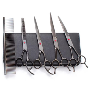 Juego de Tijeras Profesionales de 7 Pulgadas para Recortar Mascotas, Ligeras y Ergonómicas, Kit de Peluquería Canina para Uso Veterinario y en Salones - Product Image 1