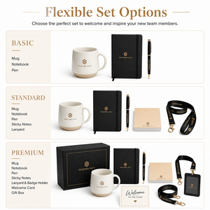 Coffret cadeau de bienvenue pour nouveaux employés personnalisé avec logo, mug en céramique, carnet, stylo, notes adhésives, cordon, coffret cadeau d'accompagnement professionnel - Product Image 6