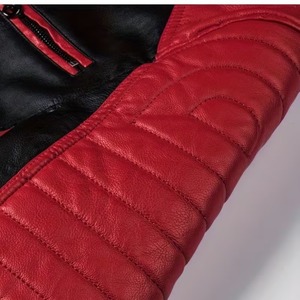 Chaqueta Bomber de Piel Auténtica con Cierre, Estilo Casual para Invierno, Color Liso - Product Image 5