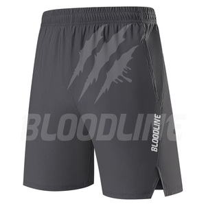Shorts pour hommes Bloodline, shorts en coton à taille mi-haute, shorts respirants avec cordon élastique, shorts de sport à jambe droite - Product Image 4