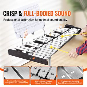 Set Professionale di Xilofono Glockenspiel a 30 Note da 8 Pollici con Supporto Musicale, Strumento a Percussione con Bacchette e Borsa - Product Image 2