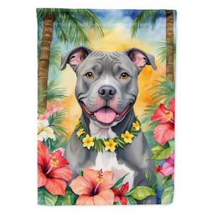Bandera de jardín Luau Multicolor para buzón de Pit Bull Terrier, pancarta decorativa para patio, ilustraciones para macizos de flores de cualquier tamaño - Product Image 1