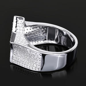 Bague étoile en moissanite, argent sterling 925 plaqué rhodium, bague grappe, bijoux de mariage modernes de luxe, style hip-hop, cadeau pour lui et pour elle - Product Image 5