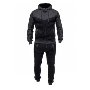 Survêtement pour homme bleu à blocs de couleur, manches longues, fermeture éclair, poches latérales, respirant, style sportif, coupe classique, idéal pour l'automne - Product Image 3