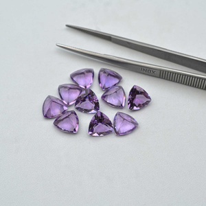 10mm Natural Purple Brazilian Amethyst Faceted Trillion Cut Loose Gemstones High Quality Amethyst Stone Factory Wholesale Price - Product Image 3