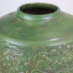 Home Decor Small <b>Ceramic</b> Floor <b>Vase</b> Art Deco Design Bell Shape Imitative-antique Brown Chrysanthemum Patterns - Product Image 2